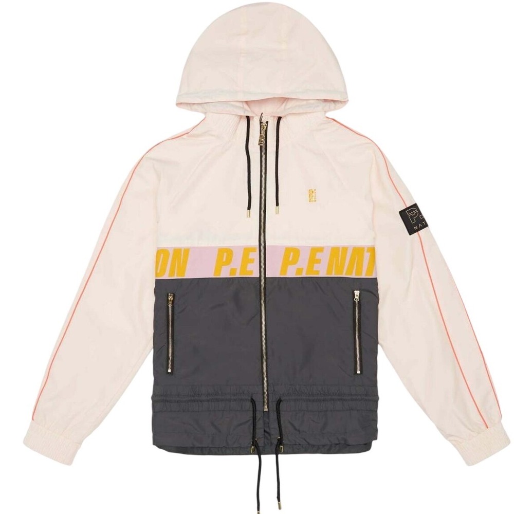 "P.E Nation Man Down Jacket Dark Shadow Colorblock Zip Windbreaker Size S"